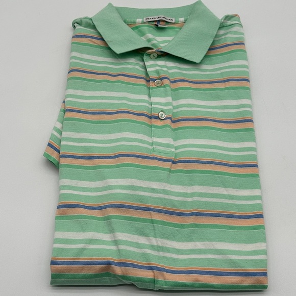 Peter Millar Other - Green Orange White Peter Millar Polo Shirt Large Short Sleeve multi-colored